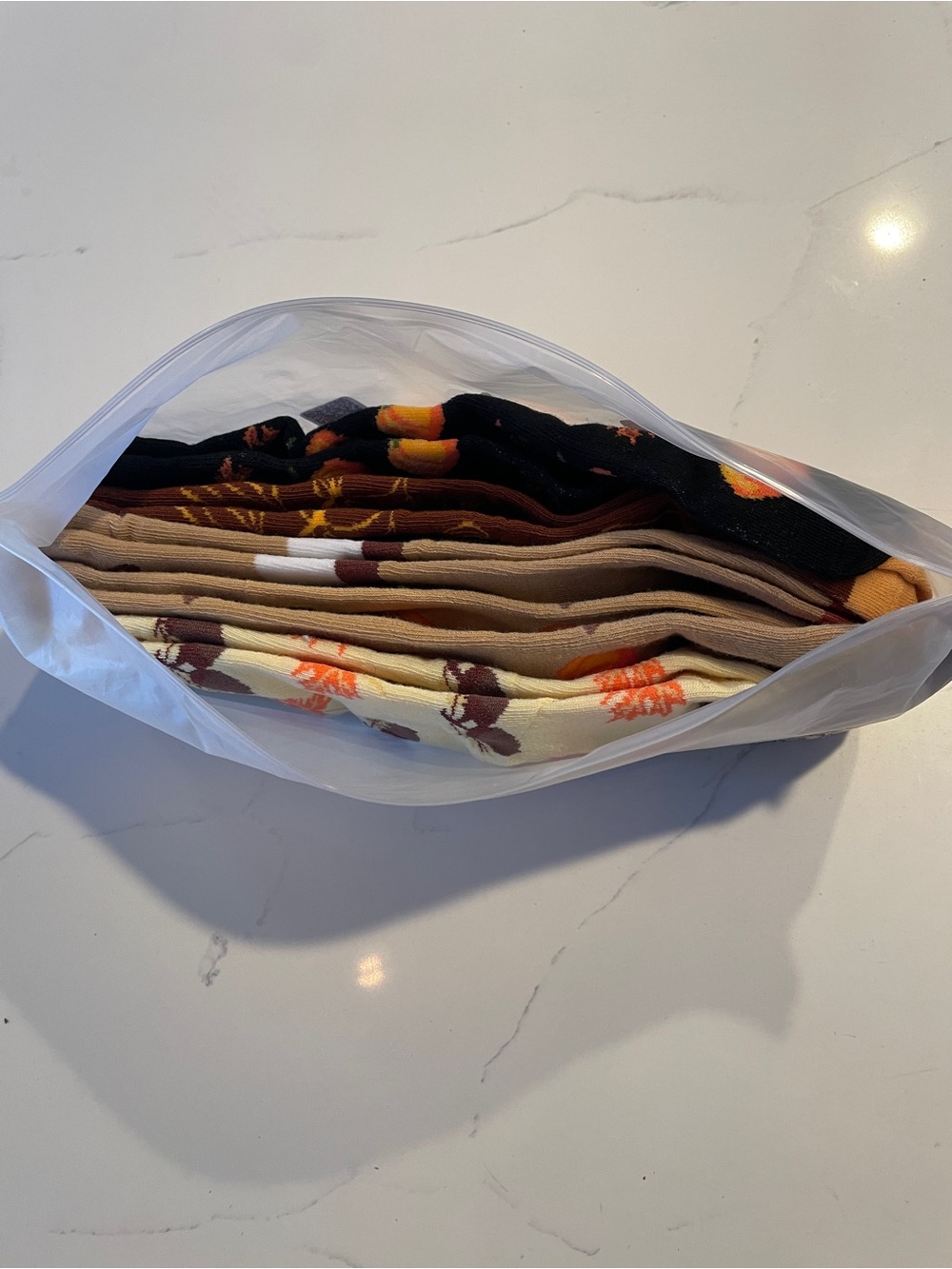 Autumn Pumpkin & Thanksgiving Crew Socks - Pack of 5 - Tan, Brown, Black, Cream - Picture 2 of 6